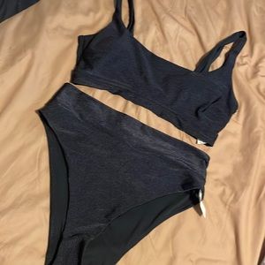 XL aerie black 2 piece bathing suit never worn NWT